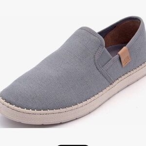 UGG women’s Gray Canvas Slip-On Loafers